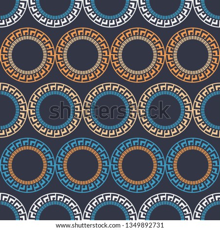 Seamless polka dots pattern. Color - gray, blue, beige. Simple design. Vector geometric background. Can be used in printing, textile, wrapping, web-design.