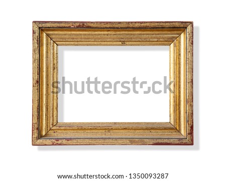 old wooden frame isolated on white 