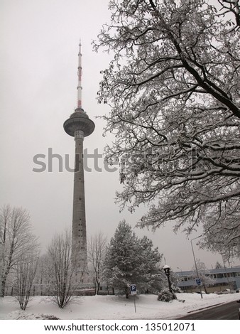 Vilnius television tower - highest tower in Lithuania.