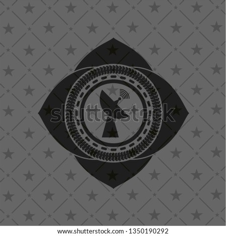 radar icon inside retro style black emblem