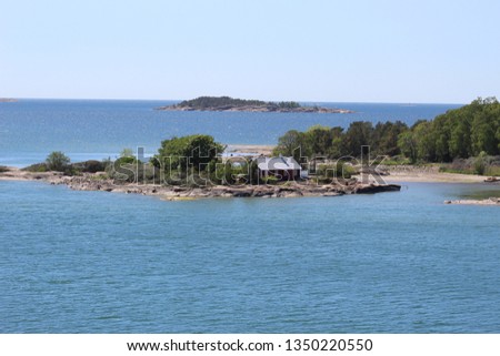 Houses on the shores in Sweden