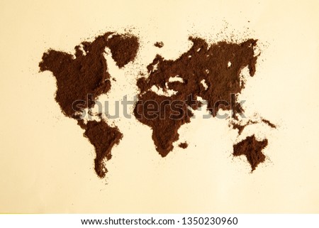 Coffee World Map Royalty-Free Stock Photo #1350230960