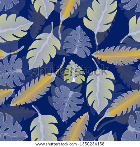 Pattern illustration of tropical leaves