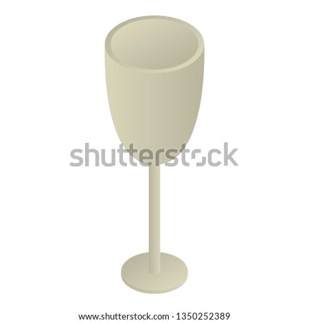 Empty champagne glass icon. Isometric of empty champagne glass icon for web design isolated on white background