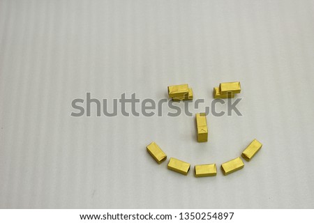 Golden cubes on white