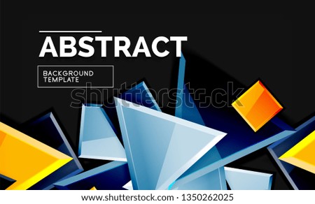 Squares and triangles geometrical background. Vector template