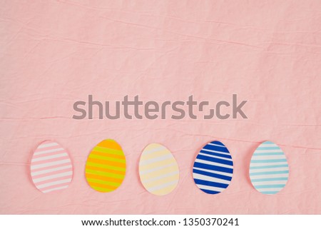 Happy Easter Background With paper Rabbit And Eggs