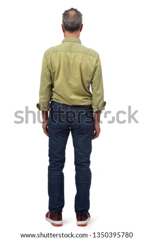 man dressed with  jeans isolated on white background