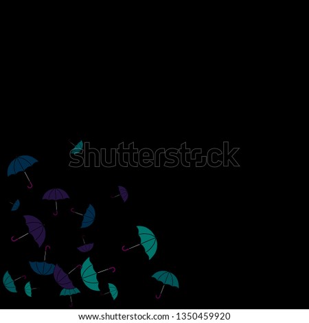 Pretty summer background with umbrellas. Umbrellas In Cartoon Free Style. Pattern Art Illustration Vector
