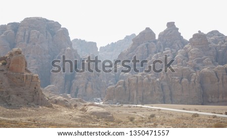 Surrounding mountain area in Petra, Jordan.