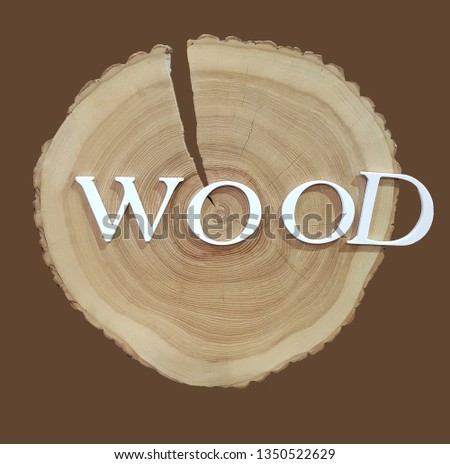 a log with an inscription wood