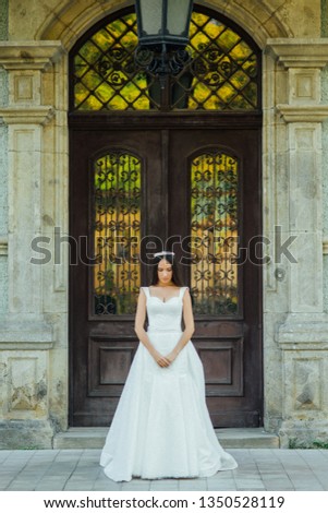 bride near the castle
