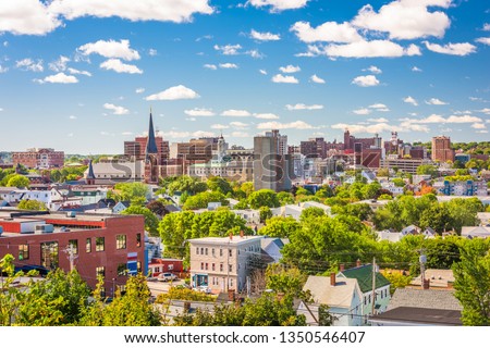 Portland, Maine, USA downtown city skyline in the afternoon.