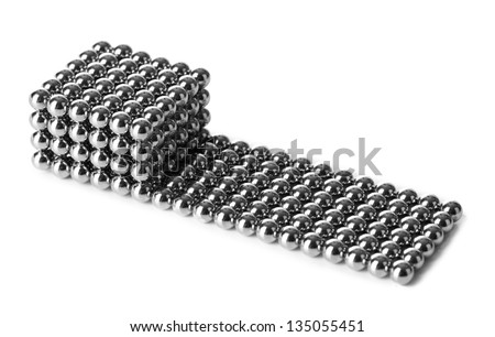 Metal balls of neocube (toy), isolated on white