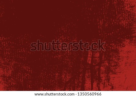 Empty Distressed Scarlet Background. Grunge Red Texture For your Design. Bloody artistic template. EPs10 vector