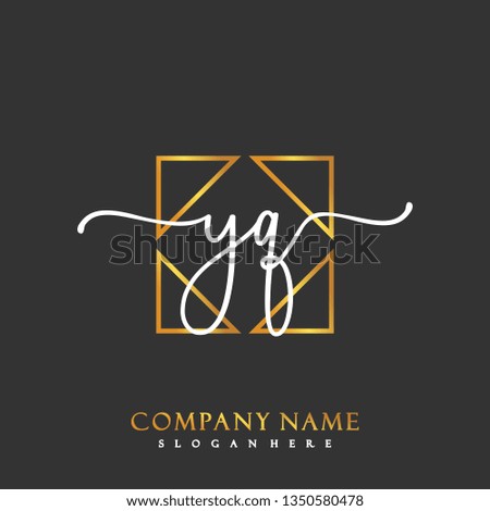 YQ Initial Handwriting logo template vector