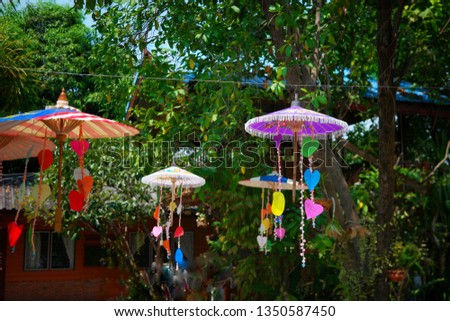  Colorful Bo Sang umbrella handcraft in Thailand
