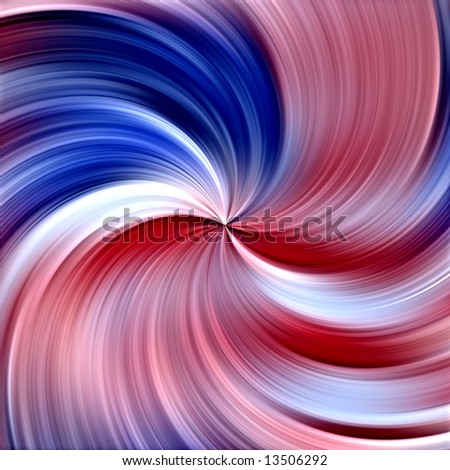 Fast tunnel motion in vibrant colors of the american flag - abstract background