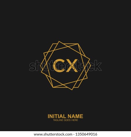 CX Initial logo letter with minimalist concept