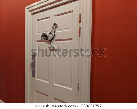 Men's Bathroom Door with Rooster Sign 'Cocks' Humorous Funny Animal Plaque for Male Restroom