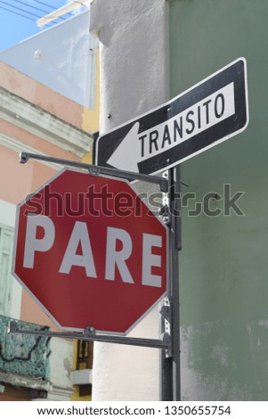 Street Signs for Stop and Transit 