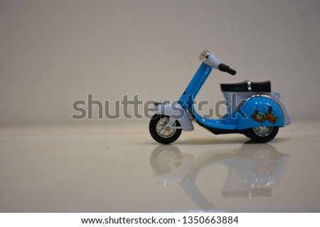 
The blue motorcycle model looks bright. Used as a background.
