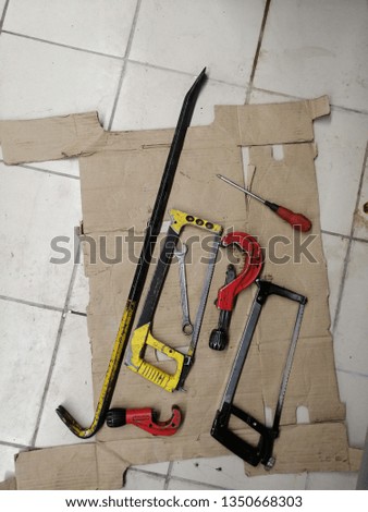some tools on floor 