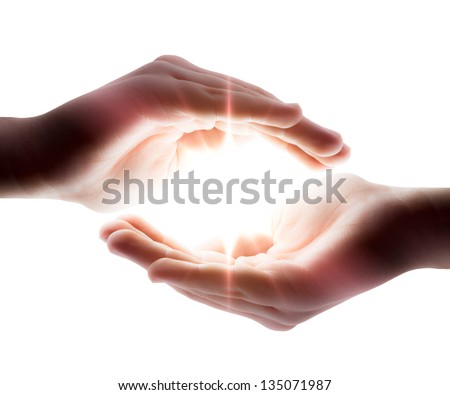 light in the hands Royalty-Free Stock Photo #135071987