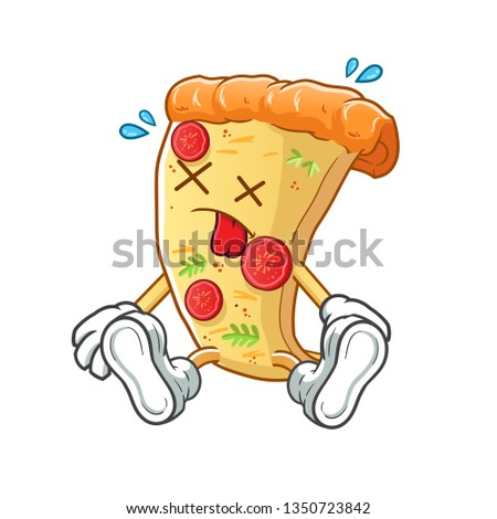 pizza death mascot vector cartoon illustration