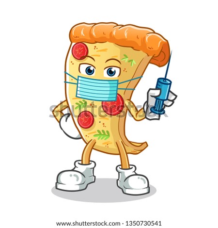pizza doctor mascot vector cartoon illustration