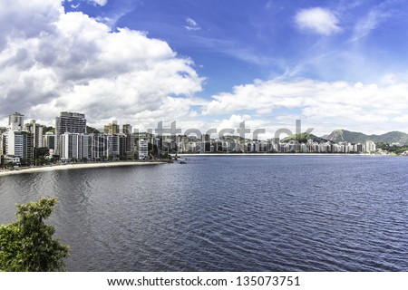 City of Niteroi against blue sky, Brazil