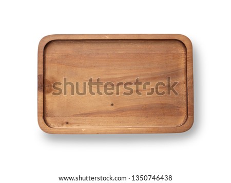 Wood board and tray for cooking and kitchen concept. Isolate background. 