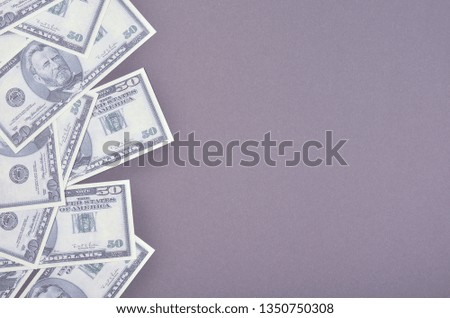 US dollars composition, minimal background. Flat lay and top view photo