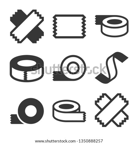 Tape Icons Set on White Background. Vector