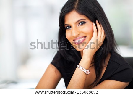 beautiful female indian white collar worker in office