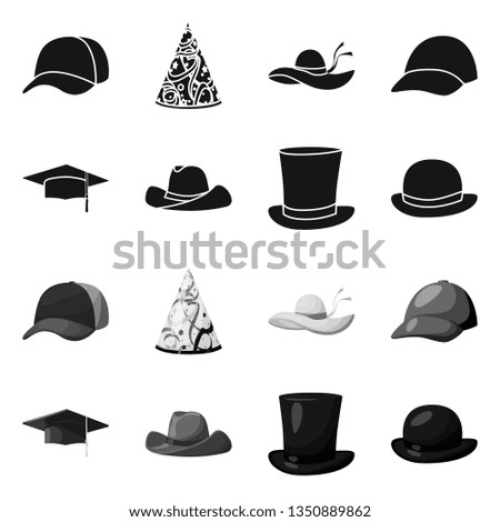 Isolated object of clothing and cap logo. Collection of clothing and beret stock symbol for web.