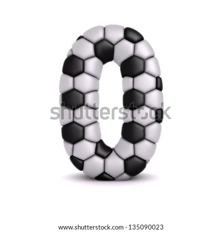 Letter with soccer relief texture