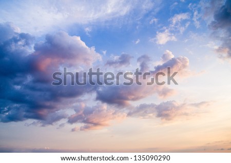  sky with clouds and sun Royalty-Free Stock Photo #135090290