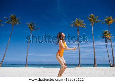  swimsuit woman rest sand summer                              
