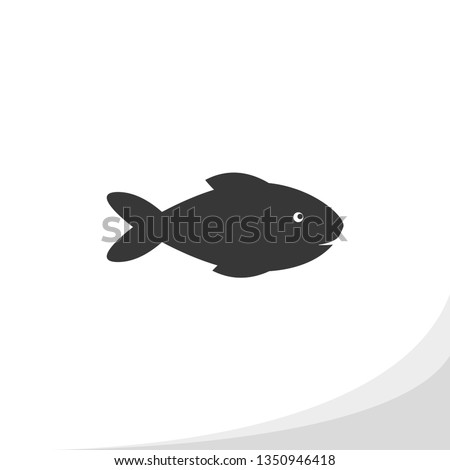 Fish silhouette icon simple flat style vector illustration on white background.