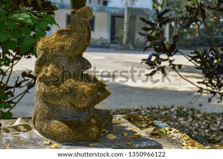Elephant statue for garden decoration.