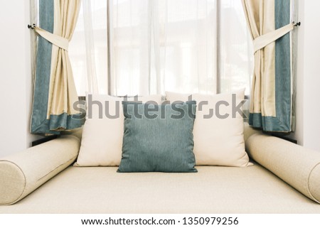 Comfortable pillow on sofa decoration interior luxury of room