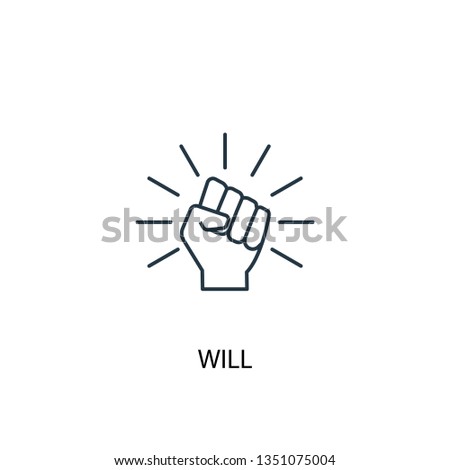 will concept line icon. Simple element illustration. will concept outline symbol design. Can be used for web and mobile UI/UX Royalty-Free Stock Photo #1351075004