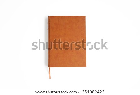 Leather Covered Book On White Royalty-Free Stock Photo #1351082423