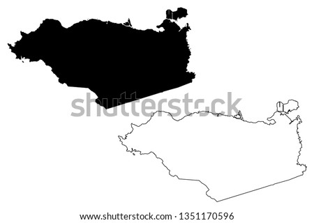 Contra Costa County, California (Counties in California, United States of America,USA, U.S., US) map vector illustration, scribble sketch Contra Costa map Royalty-Free Stock Photo #1351170596