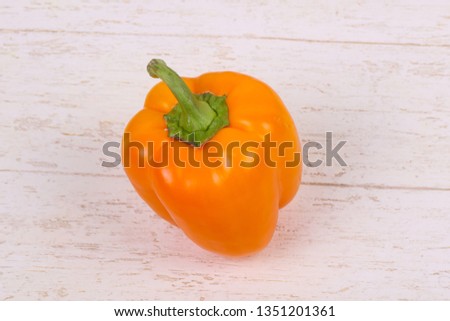 Fresh ripe Orange bell pepper 