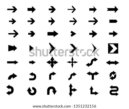 Arrows vector collection with elegant style Royalty-Free Stock Photo #1351232156