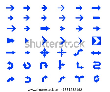 Arrows vector collection with elegant style Royalty-Free Stock Photo #1351232162