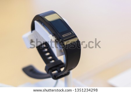 Smart watch with health app icon on the screen .
