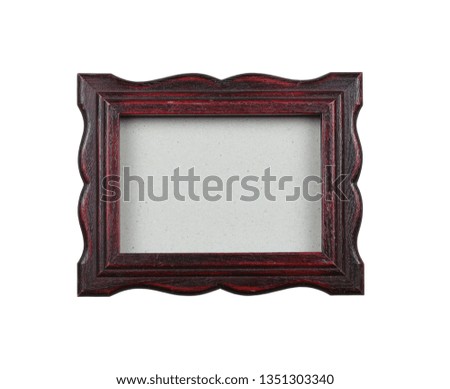 Old wood photo frame blank isolated on white background and have clipping paths.